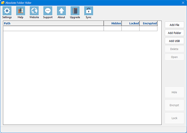 Screenshot of Absolute Folder Hider
