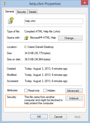 open chm file